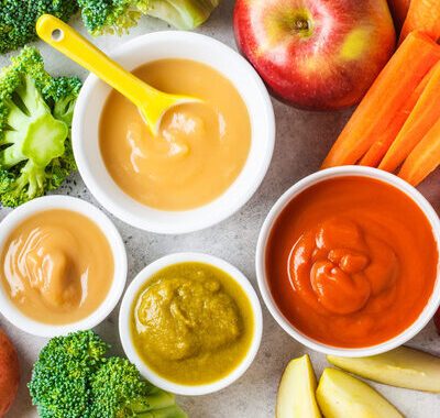 Vegetable,And,Fruit,Baby,Puree,(apple,,Broccoli,,Carrot,,Plum),In